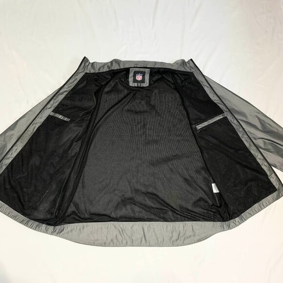 Raiders NFL Jacket G-III Windbreaker XL Gray Full Zip Lightweight Mesh Lined - Picture 6 of 13